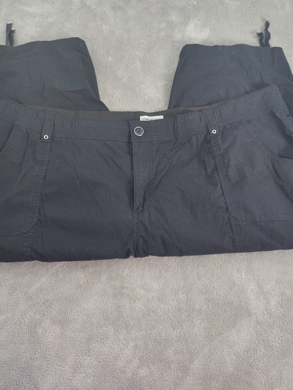 Catherines Womens 3X Cargo Capri‎ Pants Blue Elastic Comfort Waist BLU29XE